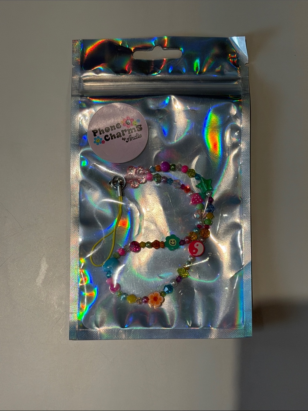 Colorful Beaded Phone Charm